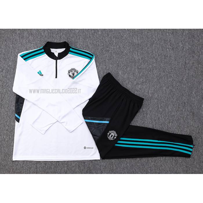 Tuta da Track de Felpa del Manchester United Bambino 2023-2024 Blanco